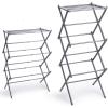 BINO 3-Tier Collapsible Drying Racks | Silver | Laundry Foldable Rack | Air Drying & Hanging | Foldable Portable Indoor & Outdoor | Space Saving Clothes Dryer Stand