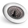 BINO Kitchen Silicone Sink Drain Strainer with Stainless Steel Rim | Kitchen Sink Drain Cover | Sink Drain Strainers to Catch Food Clogs | Food Catcher Strainer Basket | Kitchen Plug Sink Strainer