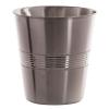 BINO Metal Waste Basket for Home, Office, Bathroom, Dorm, Kitchen and More | Trash Can Bin for Bedroom | Desk Trash Can | Home Essentials(Corrugated Stripe)