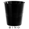 BINO Metal Waste Basket for Home, Office, Bathroom, Dorm, Kitchen and More | Trash Can Bin for Bedroom | Desk Trash Can | Home Essentials(Matte Black Corrugated Stripe)
