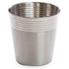 BINO Metal Waste Basket for Home, Office, Bathroom, Dorm, Kitchen and More | Trash Can Bin for Bedroom | Desk Trash Can | Home Essentials(Shiny Striped Upper)