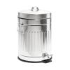 BINO Round Step Trash Can with Lids, Stainless Steel Small Garbage Can For Home, Office, Bathroom, Kitchen with Non-Slip Stepper, Galvanized Steel (1.3 Gallon/5 Liter)