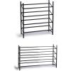 BINO Stackable 4 Tier Expandable Shoe Rack – 12-24 Pair Shoe Shelf Tower Storage Organizer, Black
