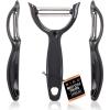 BINO Stainless Steel 3-Piece Peeler Set – Dark Grey | 1-Piece Y-Shaped + 2-Piece Swivel | Multifunctional Kitchen Grip Peelers | Fruits & Vegetables Peelers | Hand Peelers | Kitchen & Cooking Prep