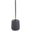 BINO Toilet Brush with Holder – Silicone Coated Ceramic, Light Grey – Bowl Cleaner(Gray)