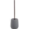BINO Toilet Brush with Holder – Silicone Coated Ceramic, Light Grey – Bowl Cleaner(Light Grey)