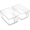 BINO l Plastic Storage Bins l THE HOLDER COLLECTION l 2-Pack, Large Multi-Use Clear Containers for Organizing with Built-in Handles l Pantry Organization & Storage l Kitchen Organizer l Storage Bins(2 Pack – Large)