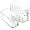 BINO l Plastic Storage Bins l THE HOLDER COLLECTION l 4-Pack, Medium Multi-Use Clear Containers for Organizing with Built-in Handles l Pantry Organization & Storage l Kitchen Organizer l Storage Bins(4 Pack – Medium)