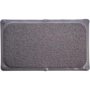 BINO | Loofah Non-Slip Bath Mat for Tub – Grey | Spa-Inspired Comfort, Quick-Drying, Secure Suction Cups | Exfoliating Shower Mat for a Luxurious and Safe Bathing Experience(Grey)