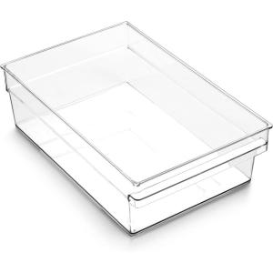 BINO | Plastic Storage Bins, Large – 12 Pack | THE HANDLER COLLECTION | Multi-Use Organizer Bins | Built-In Handle | BPA-Free | Pantry Organization | Home Organization | Fridge Organizer | Freezer Org(12PK – SHALLOW – LARGE – 12 x 8 x 4)