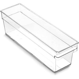 BINO | Plastic Storage Bins, Large – 12 Pack | THE HANDLER COLLECTION | Multi-Use Organizer Bins | Built-In Handle | BPA-Free | Pantry Organization | Home Organization | Fridge Organizer | Freezer Org(12PK – SMALL – 14 x 4 x 4)