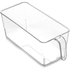 BINO | Plastic Storage Bins, Large – 24 Pack | THE HOLDER COLLECTION | Multi-Use Organizer Bins | Built-In Handles | BPA-Free | Pantry Organization | Home Organization | Fridge Organizer | Freezer Org(24PK – MEDIUM)