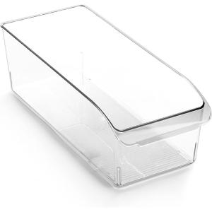 BINO | Plastic Storage Bins, Large | THE CURVE COLLECTION | Multi-Use Fridge / Freezer Organizer | Built-In Handle | BPA-Free | Pantry and Home Organization(1)