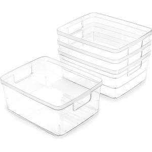 BINO | Plastic Storage Bins, Small – 24 Pack | THE LUCID COLLECTION | Multi-Use Organizer Bins | Built-In Handles | BPA-Free | Pantry Organization | Home Organization | Fridge Organizer | Freezer Org(24PK – SMALL)