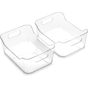 BINO | Plastic Storage Bins, X-Small – 24 Pack | THE SOHO COLLECTION | Multi-Use Organizer Bins | Built-in Handles | BPA-Free | Pantry Organization | Home Organization | Fridge Organizer | Freezer Org(24PK – X-SMALL)
