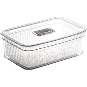 BINO | Produce Saver – 6.8 Cup/1.6L | Fridge Storage Containers for Fruits and Vegetables | Adjustable Air Vent, Removable Basket | BPA-Free Fridge Organizers(15.2 Cup)