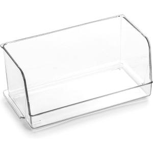 BINO | Stackable Plastic Storage Bins, Large | THE MYRIAD COLLECTION | Multipurpose Bins | Pantry Organizers And Storage | Home Organization Containers | Clear Plastic Fridge Bin | Freezer Organizer(Medium)