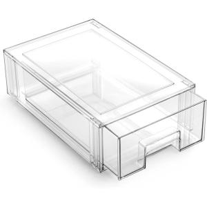 BINO | Stackable Storage Drawers, Small – Clear | THE CRATE COLLECTION | Storage Bins With Drawers | Bathroom Organizers | Under Sink Organizer | Vanity Cabinet Home Organization(Small)