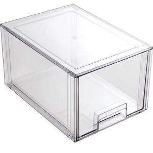 BINO | Stackable Storage Drawers, Small – Clear | THE CRATE COLLECTION | Storage Bins With Drawers | Bathroom Organizers | Under Sink Organizer | Vanity Cabinet Home Organization(Tall Small)