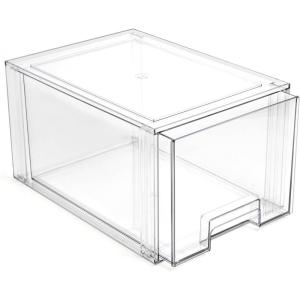 BINO | Stackable Storage Drawers, Small – Clear | THE CRATE COLLECTION | Storage Bins With Drawers | Bathroom Organizers | Under Sink Organizer | Vanity Cabinet Home Organization(Tall Large)