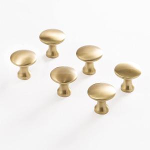 BINO 6-Pack Cabinet Knobs – 1.18″ Diameter (30mm), Brass – Dresser Knobs for Dresser Drawer Knobs and Pulls Knobs and Pulls Handles(Brass)