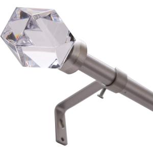 BINO Adjustable Curtain Rod – 42″to 120″, Silver – Modern Decorative Rods for Windows(Silver)