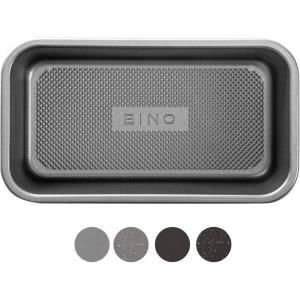 BINO Bakeware Nonstick Baking Pan, 9 x 5 Inch – Gunmetal | Premium Quality Textured Cake Pan with Even-Flow Technology | Dishwasher Safe | Non-Toxic