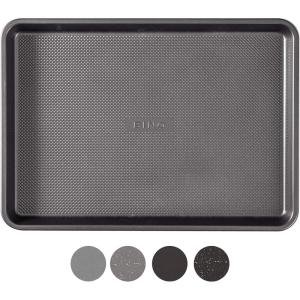 BINO Bakeware Nonstick Cookie Sheet Baking Tray, 9 x 13 Inch – Gunmetal | Premium Quality Textured Baking Sheet with Even-Flow Technology | Dishwasher Safe | Non-Toxic(Gunmetal)