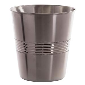 BINO Metal Waste Basket for Home, Office, Bathroom, Dorm, Kitchen and More | Trash Can Bin for Bedroom | Desk Trash Can | Home Essentials(Corrugated Stripe)