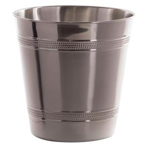 BINO Metal Waste Basket for Home, Office, Bathroom, Dorm, Kitchen and More | Trash Can Bin for Bedroom | Desk Trash Can | Home Essentials(Hammered Stripe)