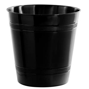 BINO Metal Waste Basket for Home, Office, Bathroom, Dorm, Kitchen and More | Trash Can Bin for Bedroom | Desk Trash Can | Home Essentials(Matte Black Hammered Stripe)