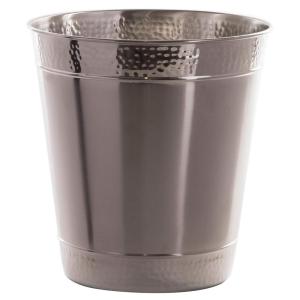 BINO Metal Waste Basket for Home, Office, Bathroom, Dorm, Kitchen and More | Trash Can Bin for Bedroom | Desk Trash Can | Home Essentials(Matte/Hammered)
