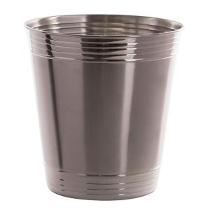 BINO Metal Waste Basket for Home, Office, Bathroom, Dorm, Kitchen and More | Trash Can Bin for Bedroom | Desk Trash Can | Home Essentials(Matte/Shiny)