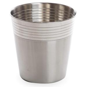 BINO Metal Waste Basket for Home, Office, Bathroom, Dorm, Kitchen and More | Trash Can Bin for Bedroom | Desk Trash Can | Home Essentials(Shiny Striped Upper)