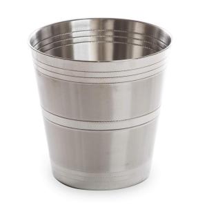 BINO Metal Waste Basket for Home, Office, Bathroom, Dorm, Kitchen and More | Trash Can Bin for Bedroom | Desk Trash Can | Home Essentials(Shiny Stripes)