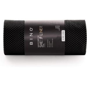 BINO Non-Adhesive Non-Slip Shelf and Drawer Grip Liner Mat, 12 -Inch x 15-Feet, Black