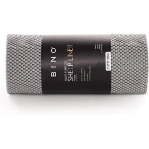 BINO Non-Adhesive Non-Slip Shelf and Drawer Grip Liner Mat, 12 -Inch x 15-Feet, Silver