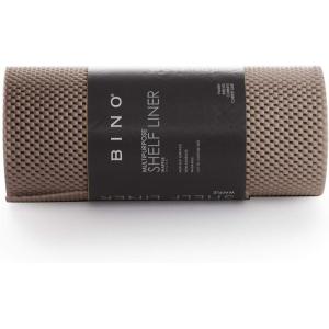 BINO Non-Adhesive Non-Slip Shelf and Drawer Grip Liner Mat, 12 -Inch x 15-Feet, Taupe