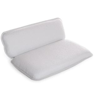 BINO Non-Slip Cushioned Bath Pillow with Suction Cups, White – Spa Pillow Bath Pillows for Tub Neck and Back Support Bathtub Pillows for Tub Accessories Set Rest(White)