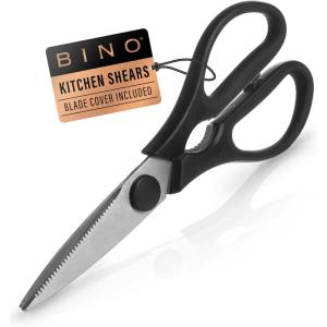 BINO Stainless Steel Blade Kitchen Shears | Strong & Sharp Kitchen Shears | Cooking Scissors | Food Shears | Vegetable Scissors | Poultry Meat & Bone Cutting Scissors | Utility Scissors | Kitchen Tool