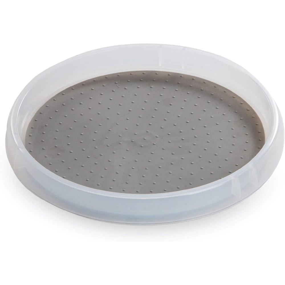 image:imageBINO 9Inch Lazy Susan Turntable Spice Organizer Frosted  Plastic Rotating Lazy Susan Organizer Tray for Kitchen Pantry Refrigerator Freezer Cabinet and Countertops