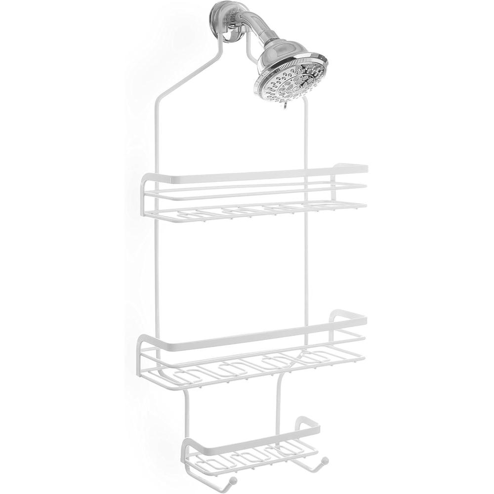 image:imageBINO Mercer RustResistant 3Shelf OverTheShowerhead Caddy White