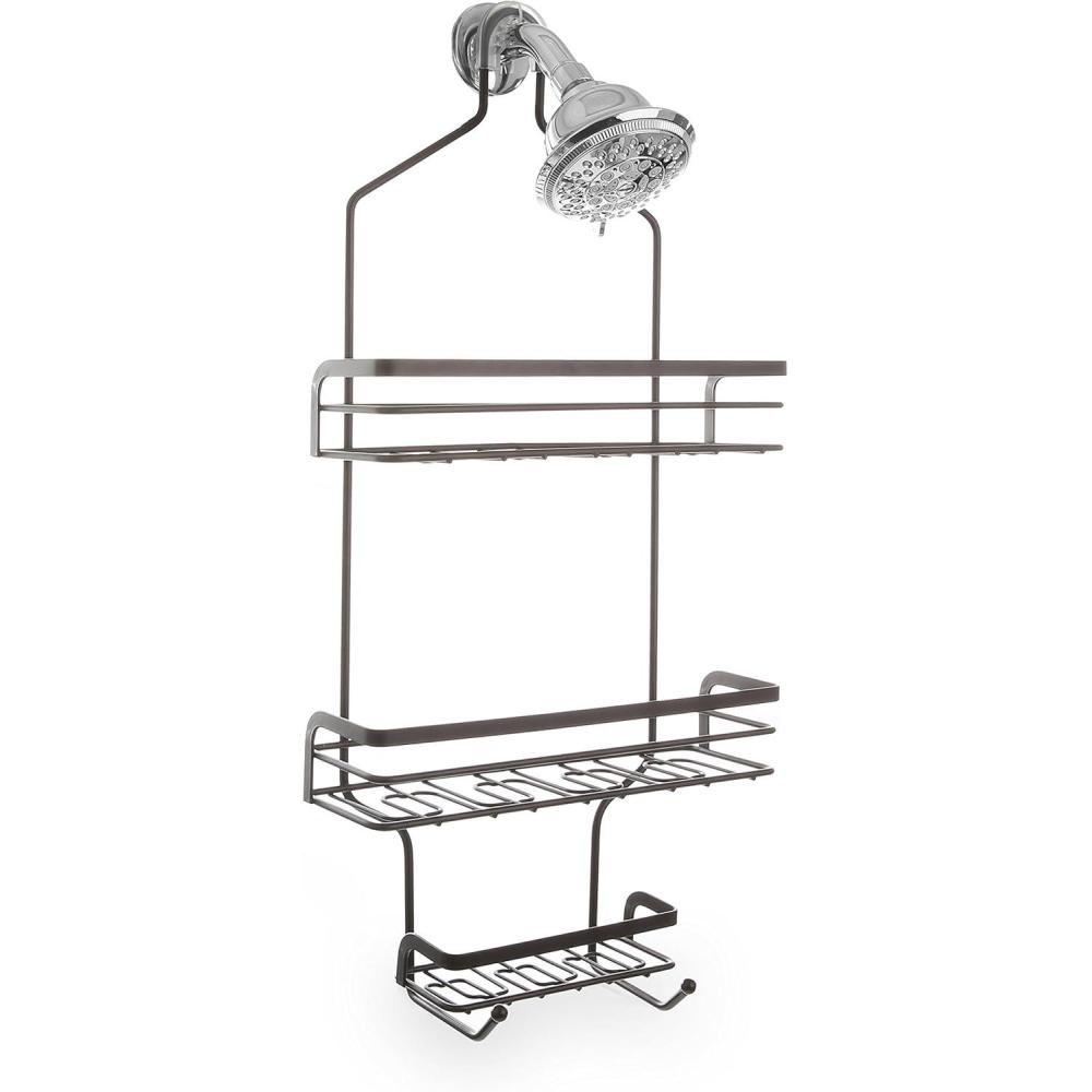 image:imageBINO Mercer RustResistant 3Shelf OvertheShowerhead Caddy Bronze