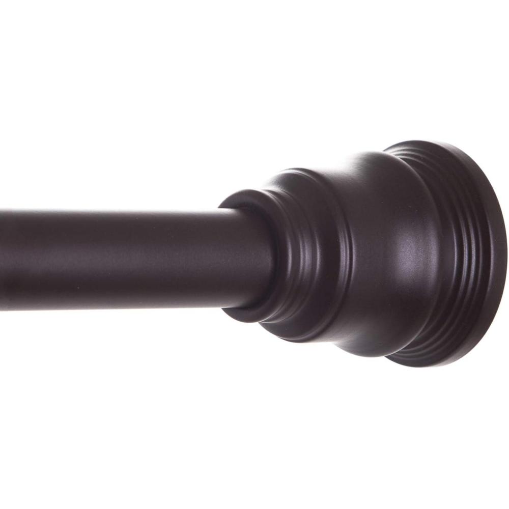 image:imageBINO Rust Proof Aluminum Tension Shower Curtain Rod  Bronze  42to 72 Adjustable Bathroom Curtain Rod Shower Rod Tension Rod Pole Tension Shower Rod