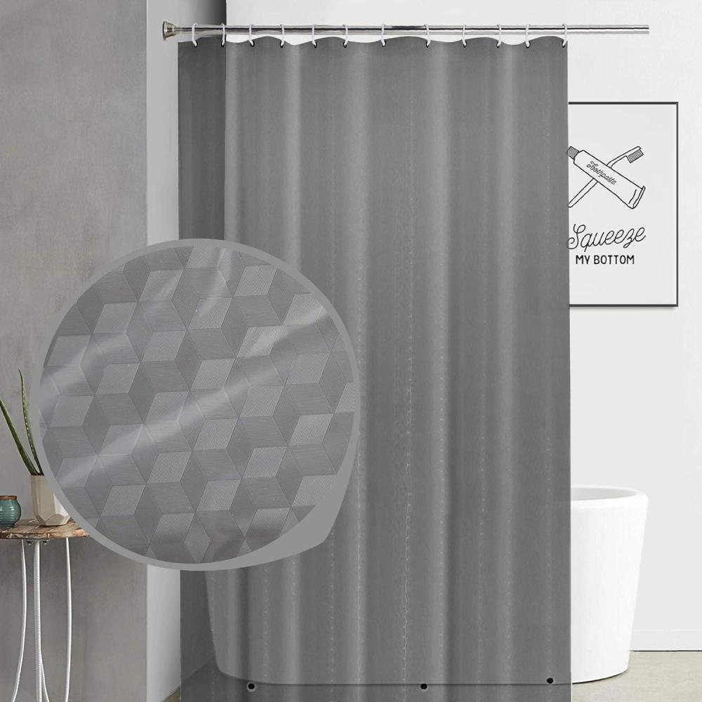 image:imageBINO Shower Curtain Liner Grey  70x 72 Mildew Resistant Antimicrobial PEVA 8G Shower Curtains for Bathroom Clear Shower Liner