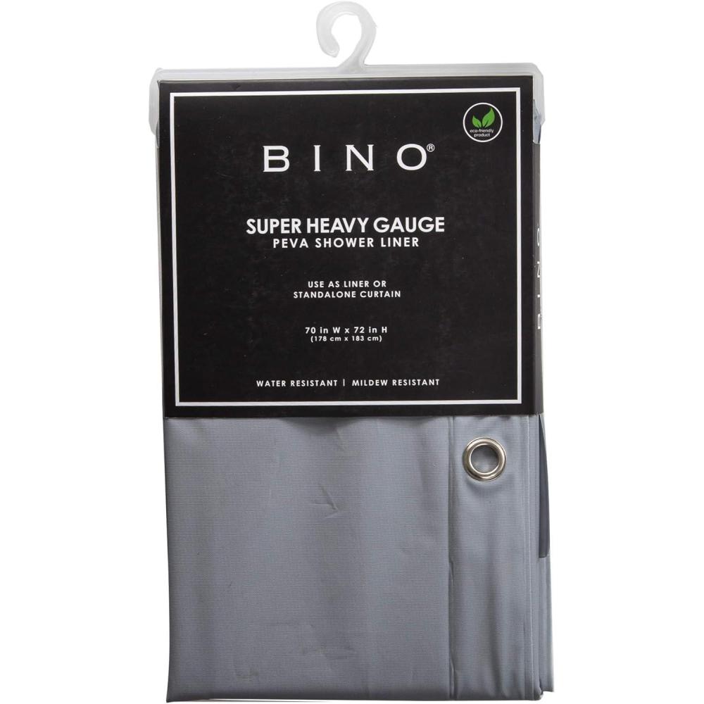 image:imageBINO Shower Curtain Liner Grey  70x 72 PEVA 8G Shower Curtains for Bathroom Clear Shower Liner