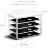 BINO | 4 Drawer Makeup Organizer | Lenox Avenue | THE MANHATTAN SERIES | Makeup Drawer Storage | Cosmetic Organizer | Plastic Vanity | Organizer Clear Makeup Organizers And Storage Cases | Acrylic