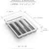 BINO | 5-Slot Silverware Organizer | Small Frosted Cutlery Tray | Silverware Storage for Drawer | BPA-Free Plastic Organizers with Soft-Grip Lining and Rounded Corners(Frosted)