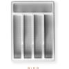 BINO | 5-Slot Silverware Organizer | Small Frosted Cutlery Tray | Silverware Storage for Drawer | BPA-Free Plastic Organizers with Soft-Grip Lining and Rounded Corners(Frosted)