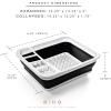 BINO | Collapsible Dish Drying Rack, Large – White | Space Saving Folding Dish and Cutlery Drainer for Kitchen | BPA-Free Dish Rack for Drying Crockery and Cutlery | Kitchen and Camping Accessories